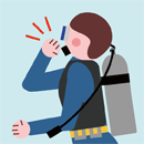 ダイブクルーズ スキルアップ講座／ダイビング基礎知識編／ジャイアントストライドエントリー手順／器材の装着と確認